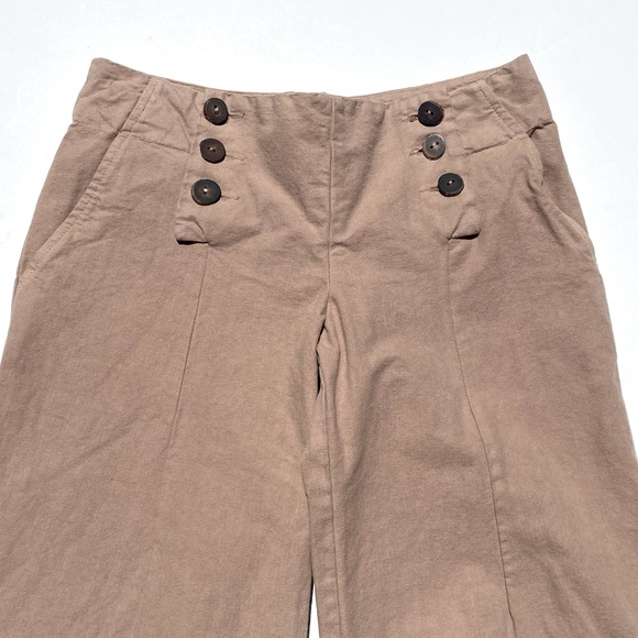 MARNI Made in Italy Women’s Sailor Pant Wide Leg Button Closure Khaki Size 40 - Picture 4 of 10